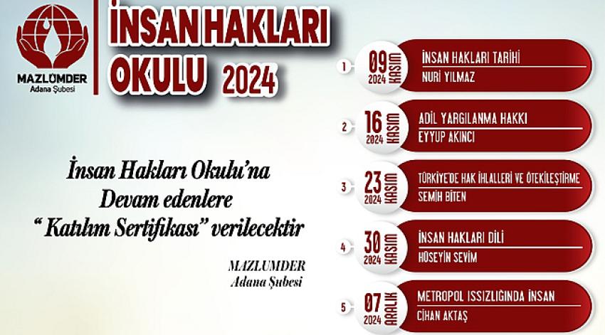 Mazlumder'in İnsan Hakları Okulu Başlıyor